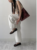 Jacquard Strap Two-Way Wide Pants