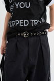 Single eyelet belt