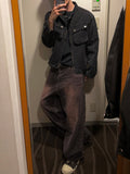 Salt Washed Biker Denim Jacket