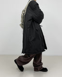 Banding corduroy long wide pants