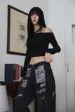 Gary dark black pants
