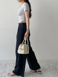 Eiffel Stripe Banding Wide Slacks