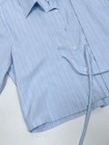 Ribbon Stripe Crop Shirt