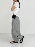 Pleats Nylon Jogger Wide Pants