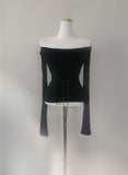 Lohan Corset Off-Shoulder Top