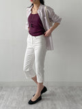 202 Slit Cotton Capri Pants