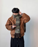 Nail Stripe Wool Muffler