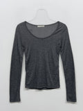 Mono Deep U-neck See-through T-shirt