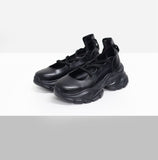 Plum Lace-up Strap Platform Sneakers