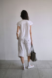WRAP BUTTON CAP SLEEVE BLOUSE