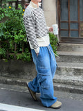 Banker Stripe Half Zip-Up Knit