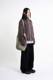 Jersey high-neck zip-up