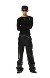 LEATHER BIKER PANTS