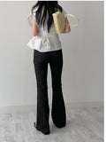 Striped Low Bootcut Denim Pants
