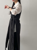 Dot Deep Slit Layered Bustier Long One Piece