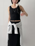 [SET] Pleated Sleeveless Skirt Two-Piece Set