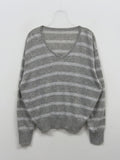 Lina Striped V-Neck Knit T-Shirt