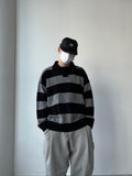 Collar Over Stripe Knit