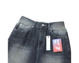 Brushed washing denim pants