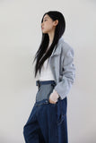 High Neck Fringe Tweed Jacket