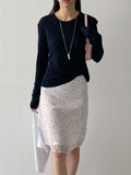 Melo Flower Chiffon Midi Skirt