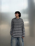Damage Stripe Knit Tee