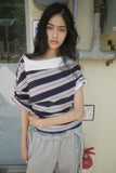 OFF-SHOULDER SHIRT LAYERED UNBALANCED T-SHIRT