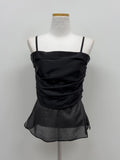 Dent Shirring Tencel See-Through Bustier