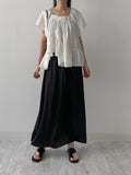 Banding Satin Long Skirt