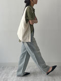 [unisex] 418 Teen Blue Wide Denim Pants