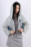 Cropped rain hood zip-up