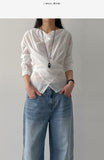 Paper See-through Wrap Blouse