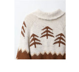 Winter wool knit zip-up