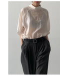 Hailey See-Through Puff Blouse