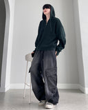 Tei Black String Cargo Denim