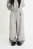 Terry wide belted sweatpants