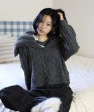 Mink Big Collar Cardigan