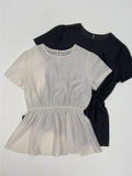 Sienna Banding Flare Short Sleeve Blouse