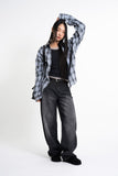 Black Lightning Balloon Denim Pants