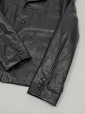 [Unisex] Crop Leather Single Over Fit Jacket