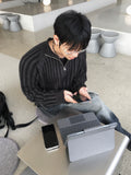 DL ribbed knit zip-up