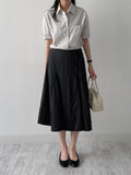 Zico Nylon Pintuck Midi Skirt