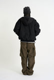 Corduroy volume short hood jumper