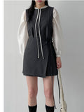 Tony See-through Wrap Balloon Fit Blouse