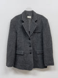 [Wool 50%/Quilted lining] Twill wool single over fit jacket