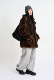 Noire soft fur coat