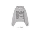 Lettering Crop Hood Zip-Up