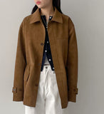 Nubuck String Overfit Leather Jacket