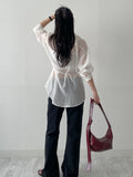 Wrinkle See-through Oversized Shirt