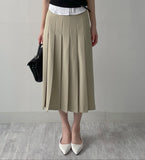 Doe Pleated Long Skirt